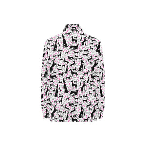 Greyhound Pattern Print Design 02 Women's Long Sleeve Polo Shirt