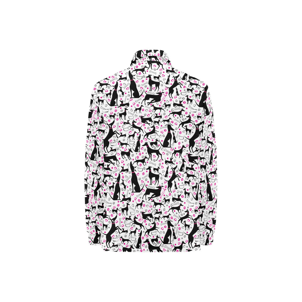 Greyhound Pattern Print Design 02 Women's Long Sleeve Polo Shirt