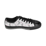 Watercolor cute rabbit pattern Men's Low Top Canvas Shoes Black