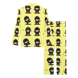 Cute ninja yellow background Women's Long Pajama Set