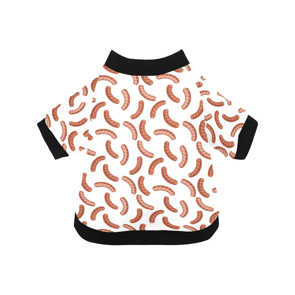 Sausage Pattern Print Design 04 All Over Print Pet Dog Round Neck Fuzzy Shirt