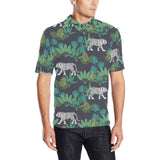 white bengal tigers tropical plant Men's All Over Print Polo Shirt