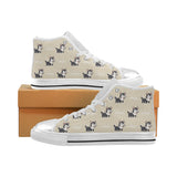 Cute Siberian Husky Women's High Top Canvas Shoes White