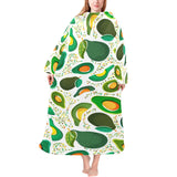 Avocado design pattern Blanket Robe with Sleeves