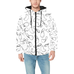 Potato Chips Pattern Print Design 04 Men's Padded Hooded Jacket