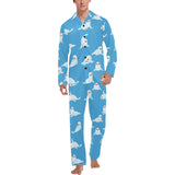 Cute sea lion seal pattern background Men's Long Pajama Set