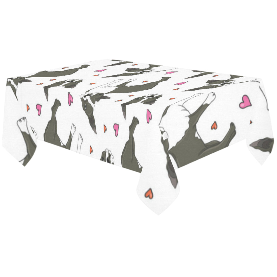 Boston terrier dog hearts vector pattern Tablecloth