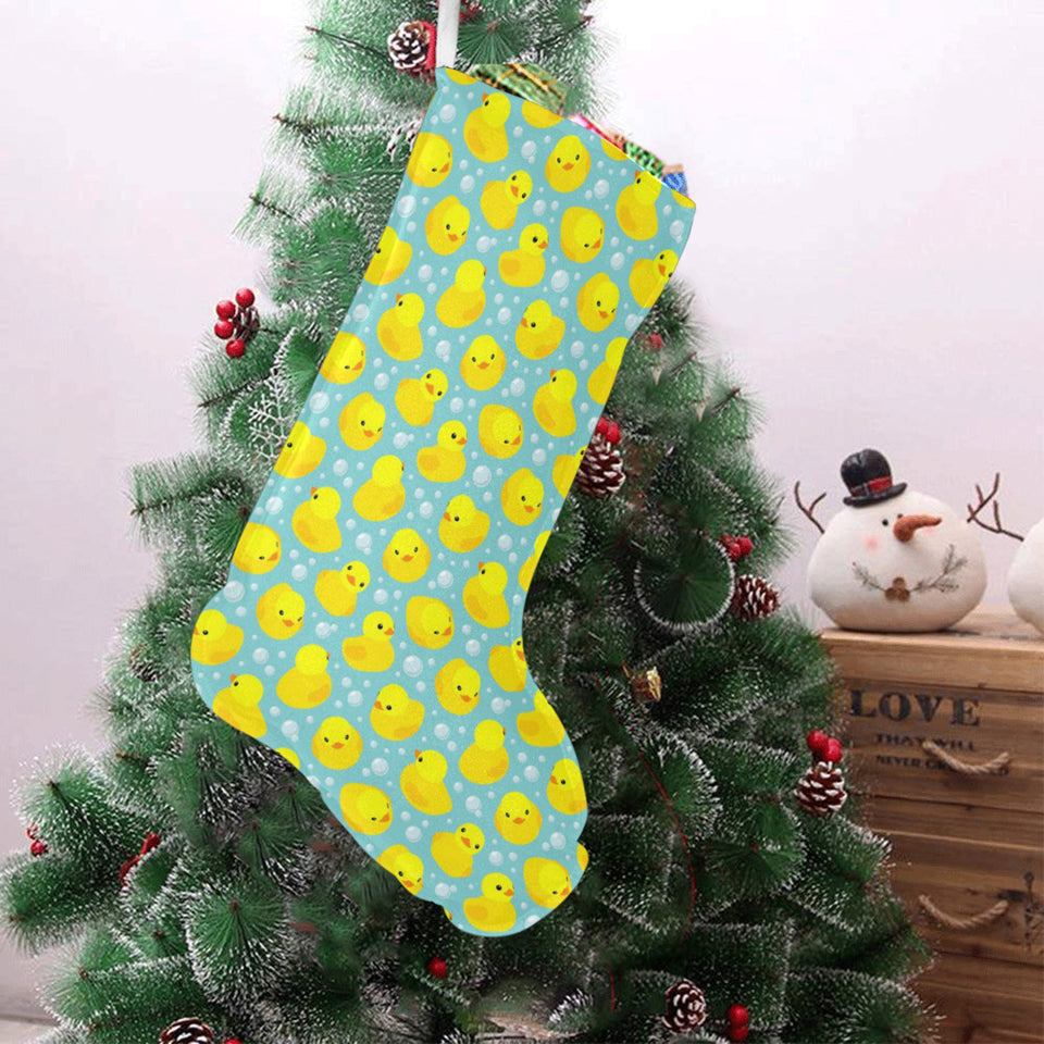 Duck Toy Pattern Print Design 03 Christmas Stocking