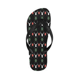 Deer Christmas new year pattern argyle Unisex Flip Flops