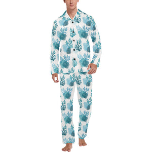 Coral Reef Pattern Print Design 04 Men's Long Pajama Set