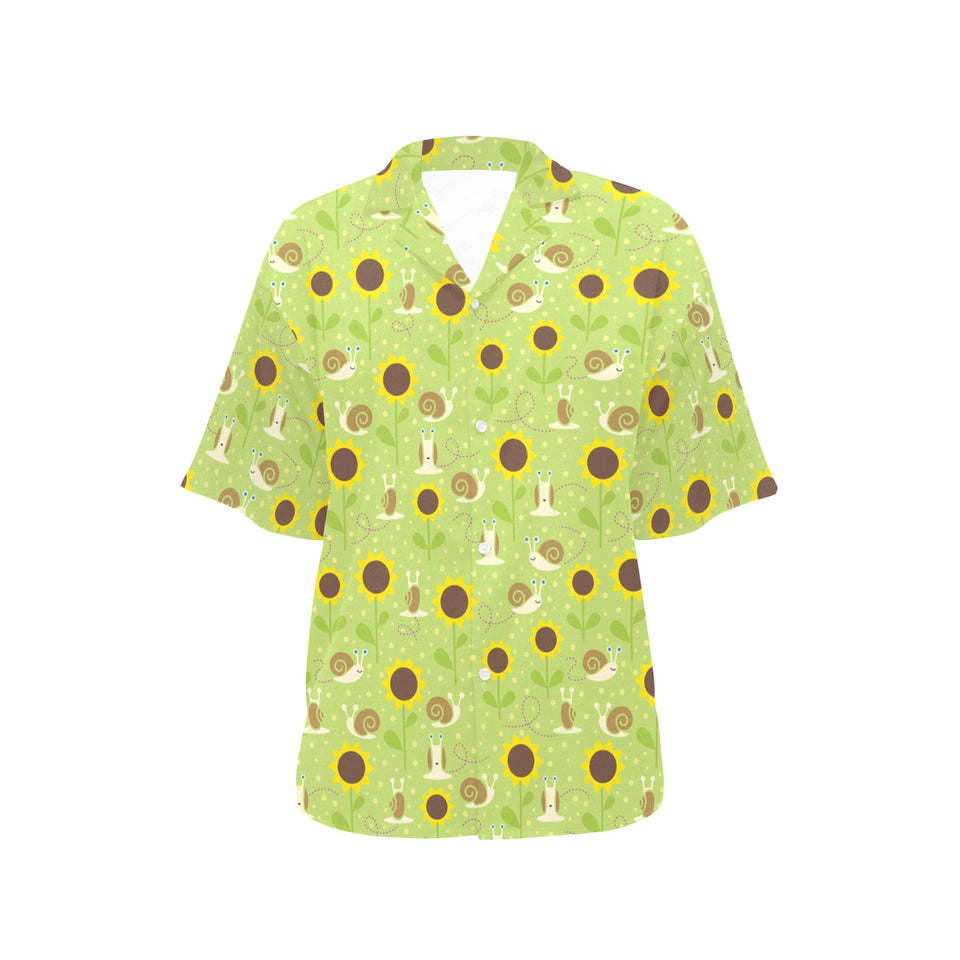 Snail Pattern Print Design 01 Women's All Over Print Hawaiian Shirt