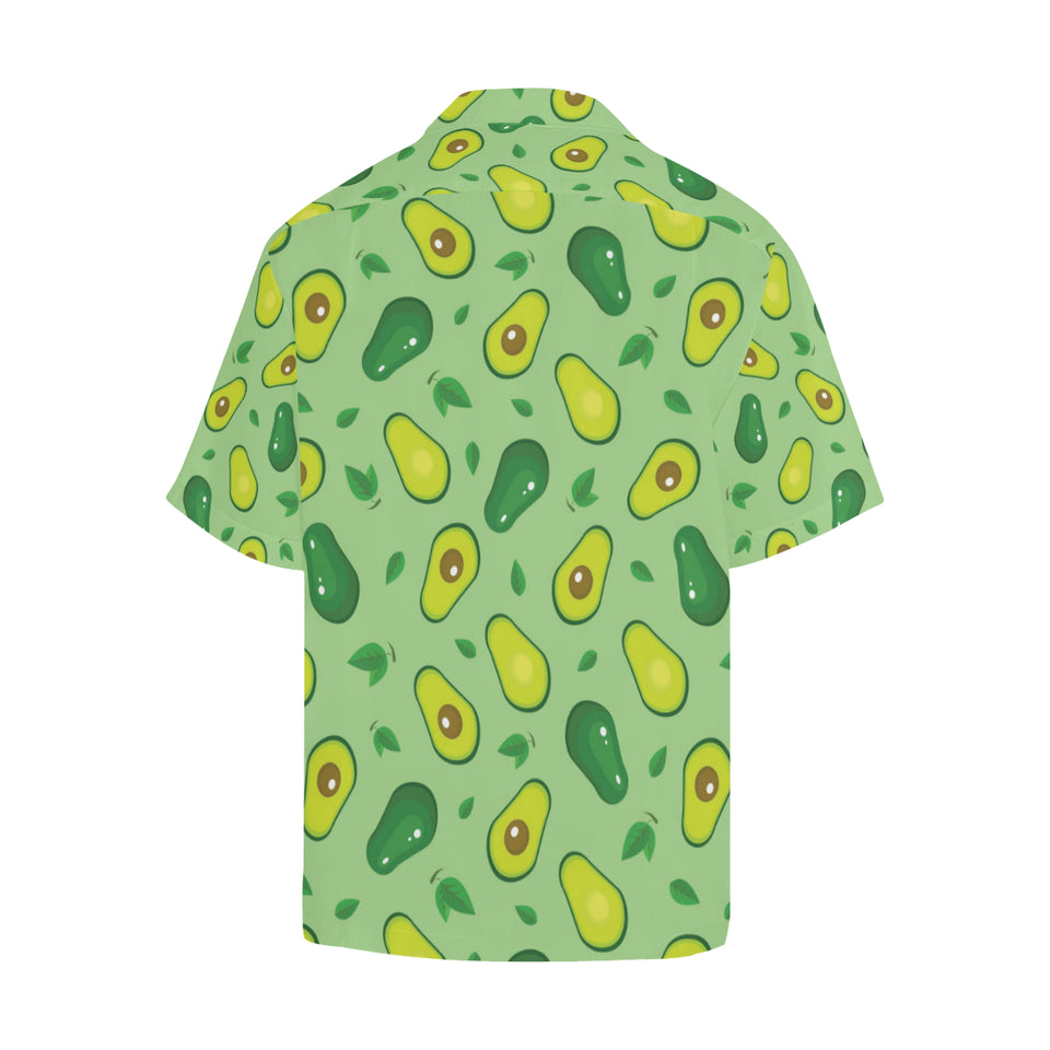 Avocado pattern green background Men's All Over Print Hawaiian Shirt
