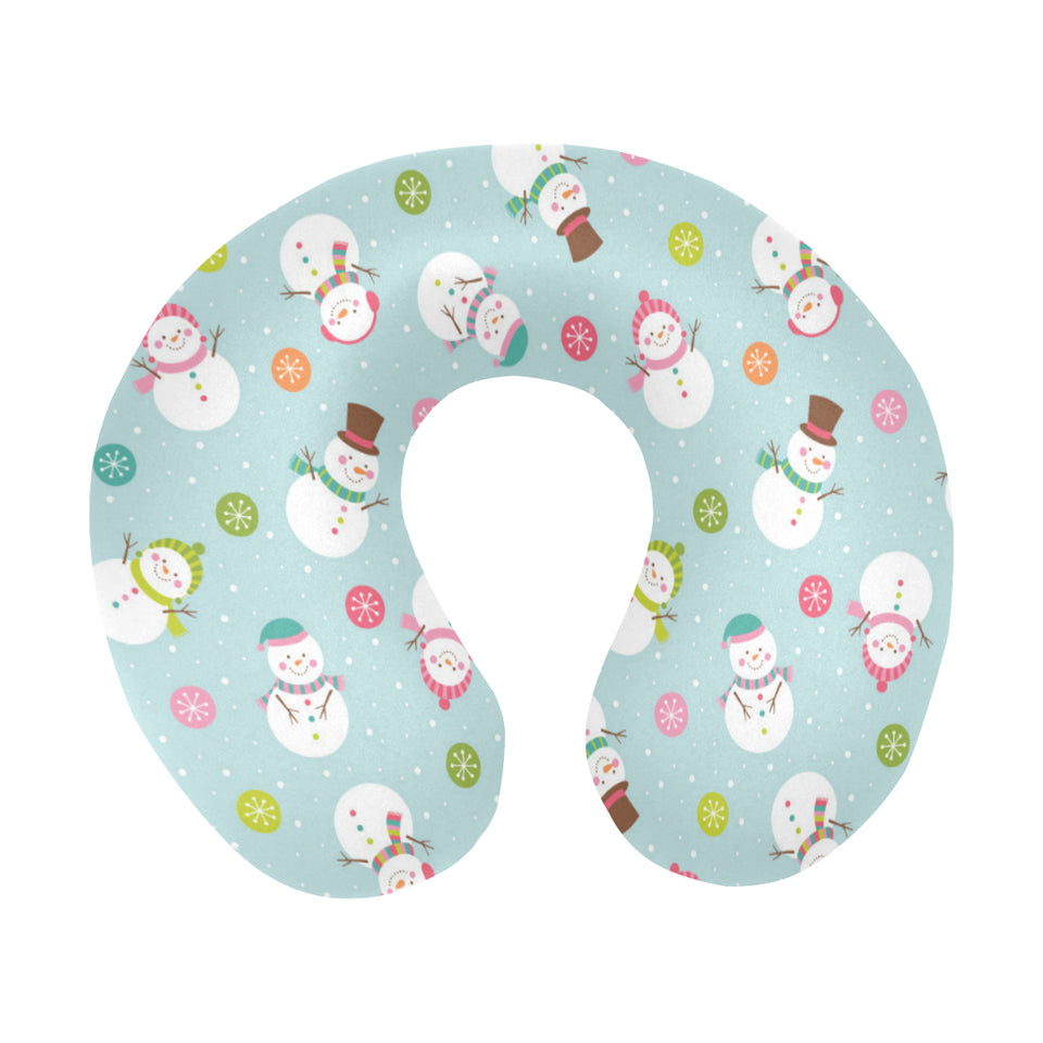 Cute snowman snowflake pattern U-Shaped Travel Neck Pillow