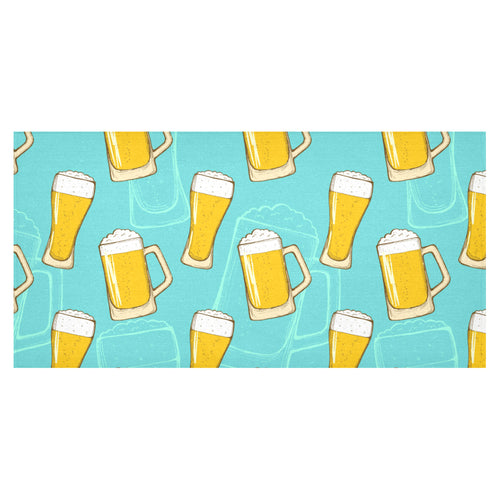 Beer pattern green background Tablecloth