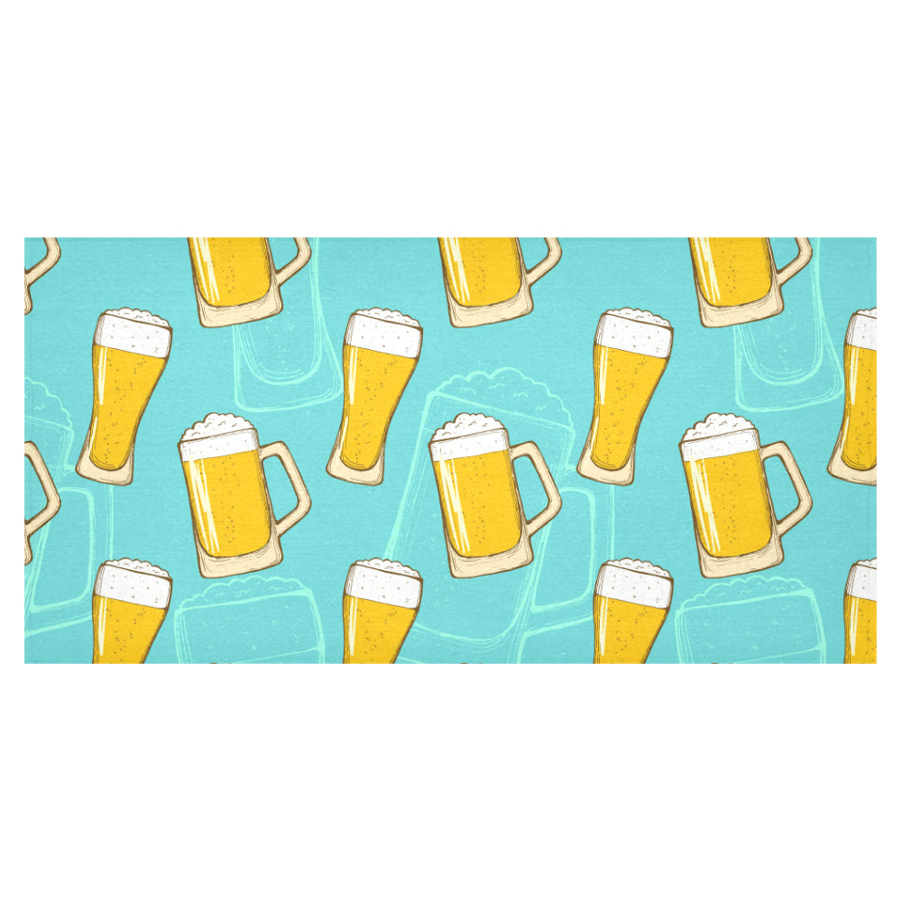 Beer pattern green background Tablecloth