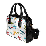 Airplane star cloud colorful Shoulder Handbag