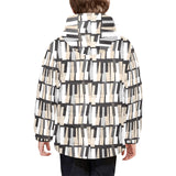 Piano Pattern Print Design 04 Kids' Boys' Girls' Padded Hooded Jacket