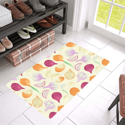 Onion garlic white red pattern Doormat