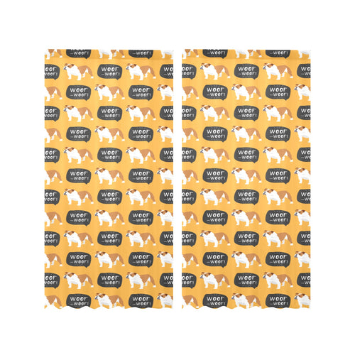 English Bulldog Pattern Print Design 04 Gauze Curtain