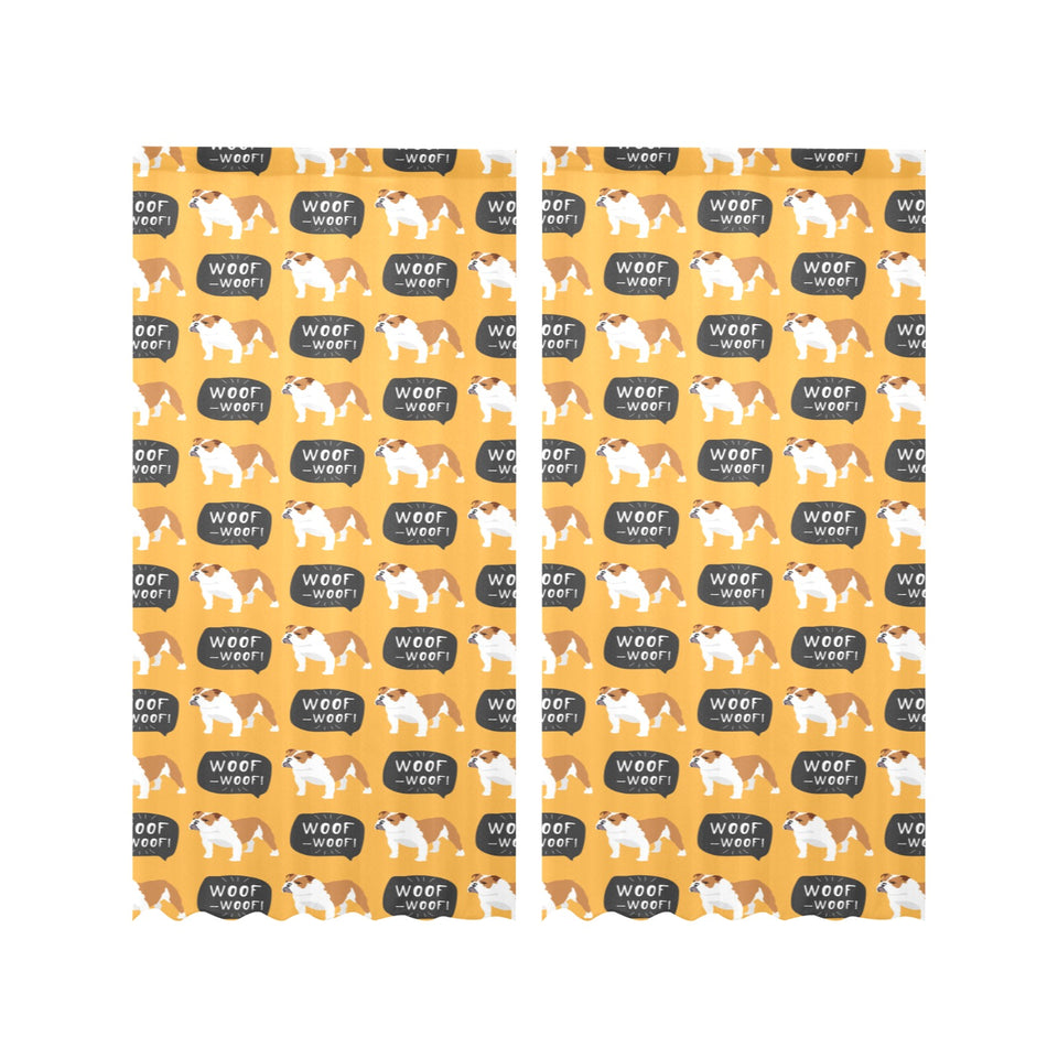 English Bulldog Pattern Print Design 04 Gauze Curtain