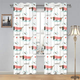 Cute dachshund bone pattern Gauze Curtain