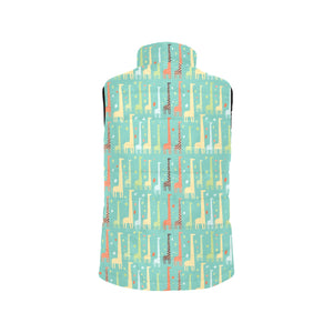 Giraffe Pattern Print Design 01 Women's Padded Vest