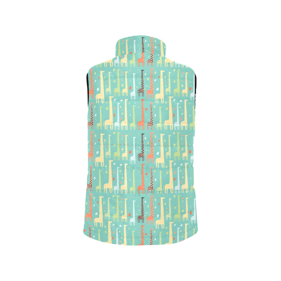 Giraffe Pattern Print Design 01 Women's Padded Vest