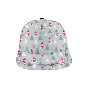 Snowman christmas  tree snow gray background All Over Print Snapback Cap