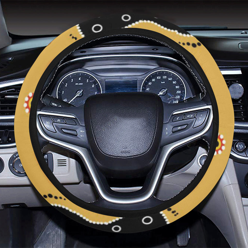 Kangaroo Australian aboriginal art pattern Car Steering Wheel Cover