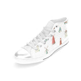 windmill design pattern Women's High Top Canvas Shoes White