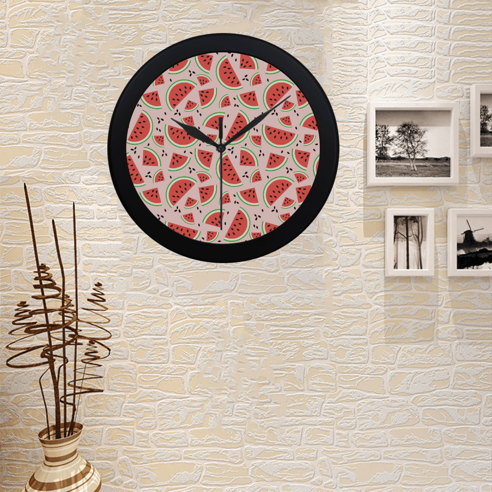 Watermelon pattern Elegant Black Wall Clock