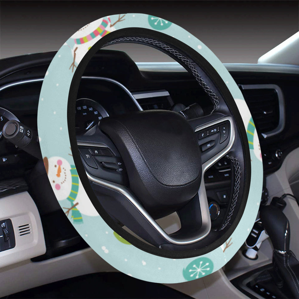 Cute snowman snowflake pattern Car Steering Wheel Cover