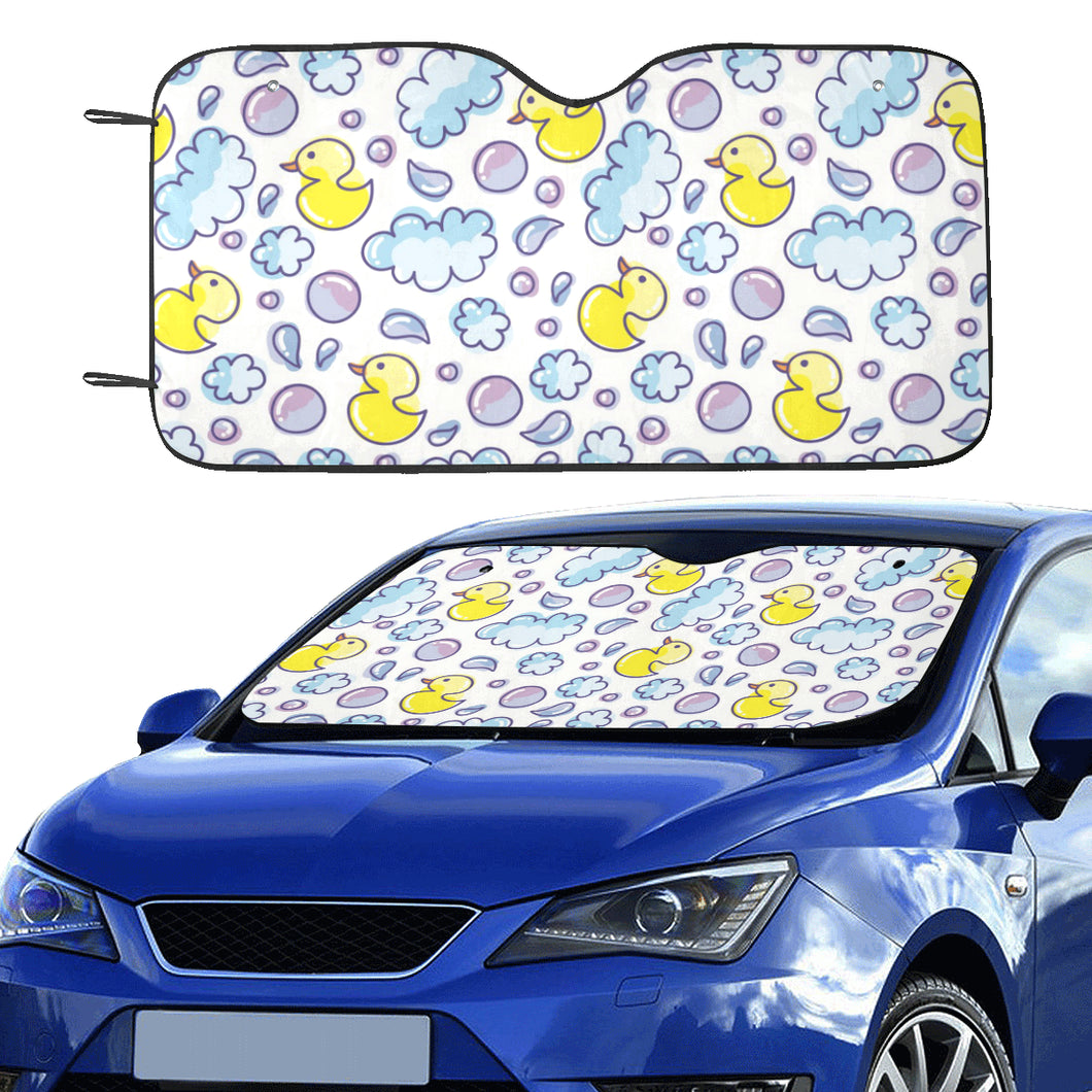 Duck Toy Pattern Print Design 01 Car Sun Shade