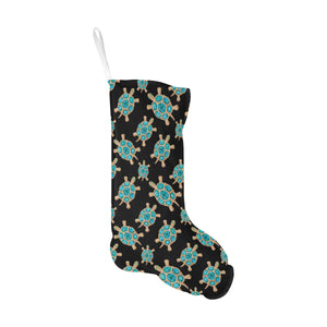 Sea turtle blue stone pattern Christmas Stocking