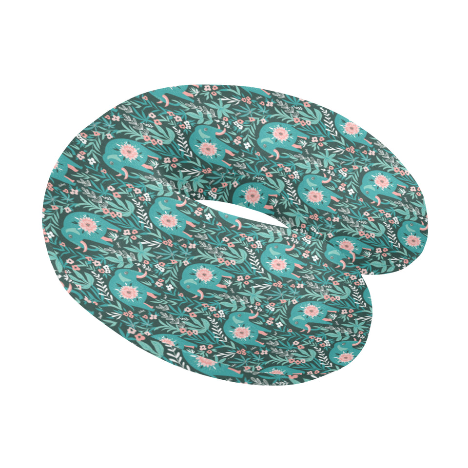 Elephants jungle pattern U-Shaped Travel Neck Pillow