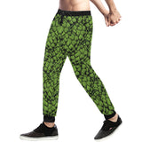 Green hop pattern Unisex Casual Sweatpants