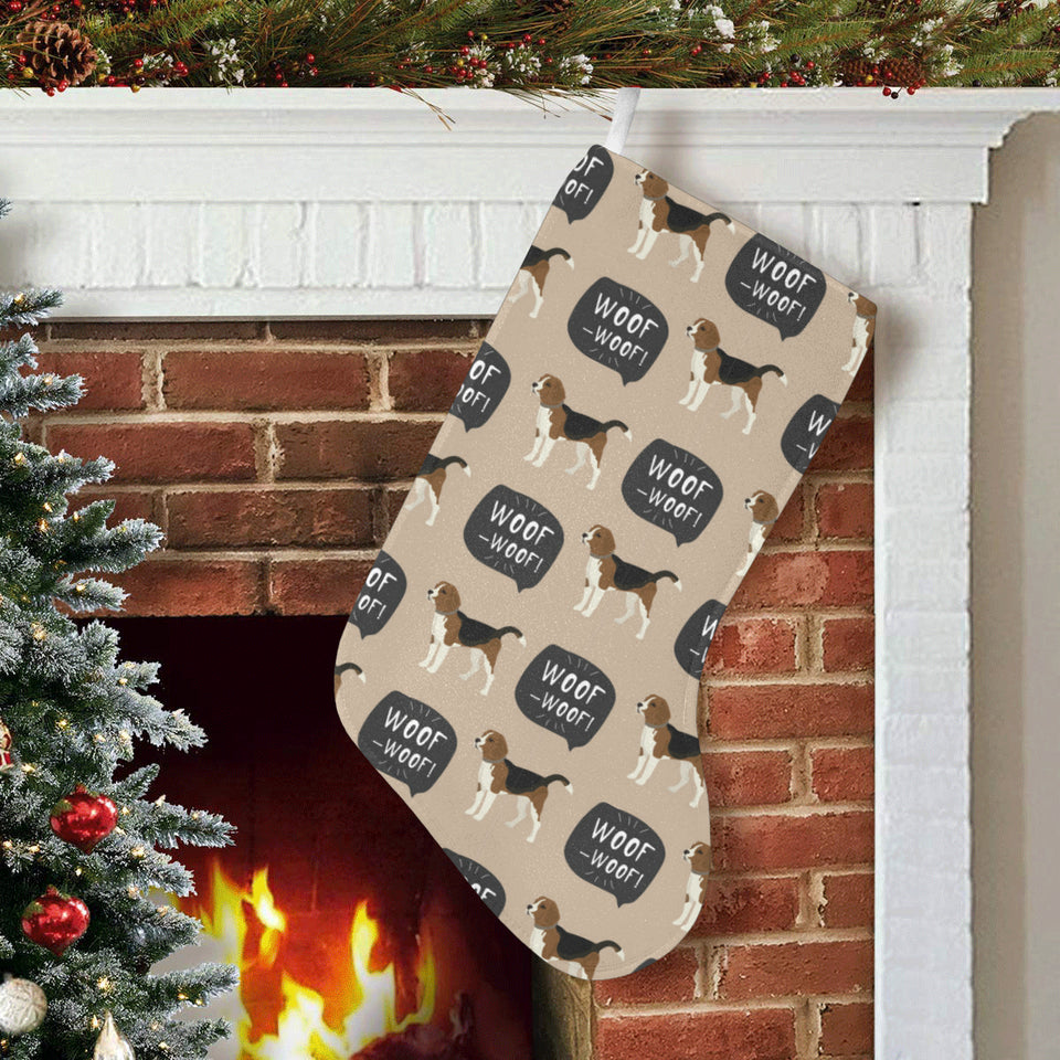 Beagle pattern Christmas Stocking