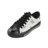Cute Rhino pattern background Men's Low Top Canvas Shoes Black