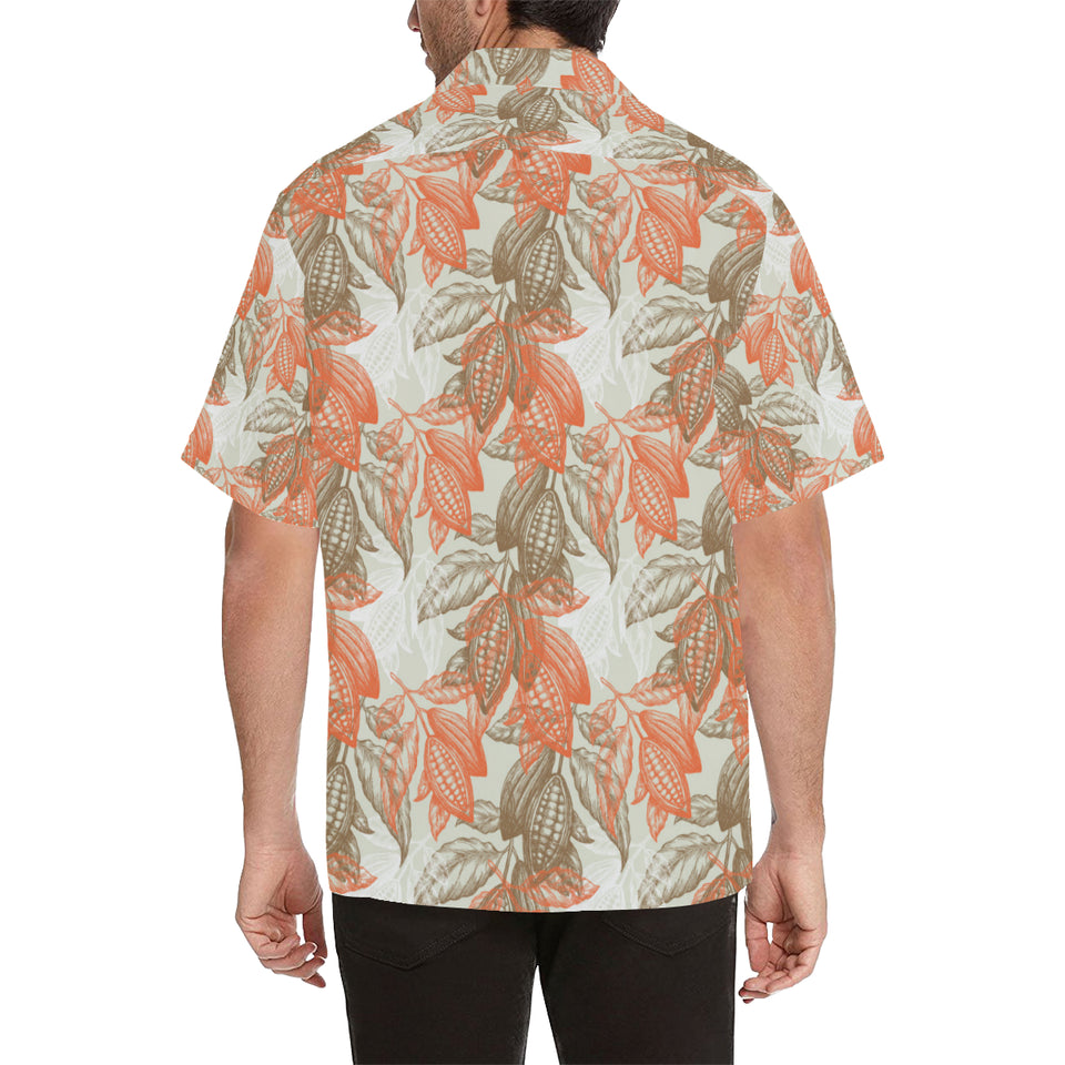 Cocoa beans Cocoa tree pattern Men's All Over Print Hawaiian Shirt