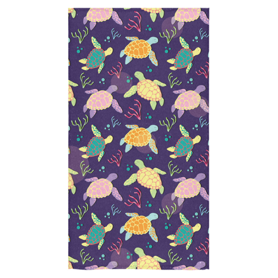 Colorful sea turtle pattern Bath Towel