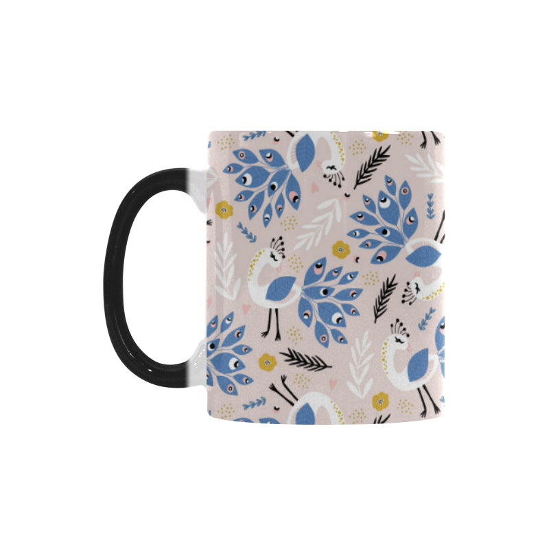 Cute peacock pattern Morphing Mug Heat Changing Mug