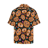 Pumpkin flowers spiderweb Halloween theme Men's All Over Print Hawaiian Shirt
