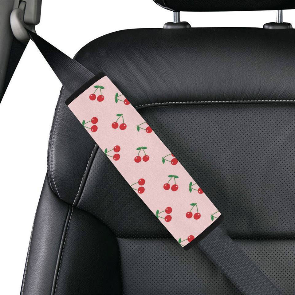 cherry pattern pink background Car Seat Belt Cover