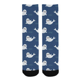 Cute white baby sea lion seal pattern Crew Socks