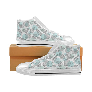 Shell polynesian tribal Women's High Top Canvas Shoes White
