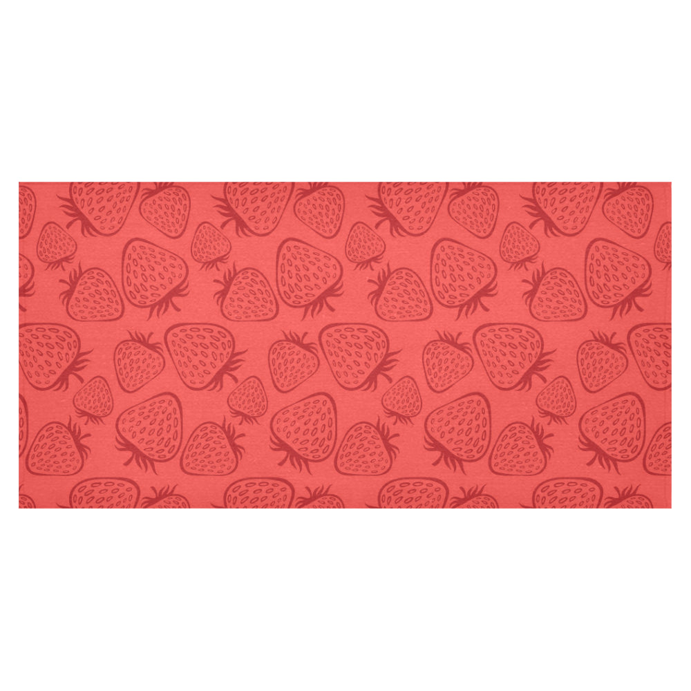 strawberry pattern red background Tablecloth