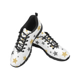 hand drawn gold black star pattern Men's Sneaker Shoes