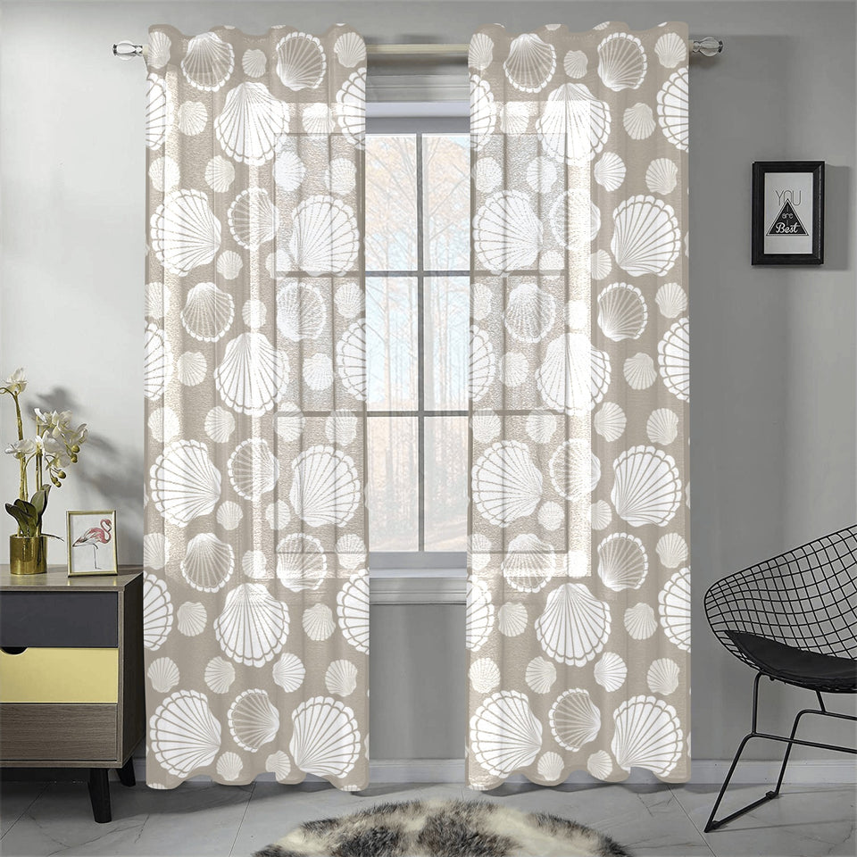 Scallop shell pattern Gauze Curtain