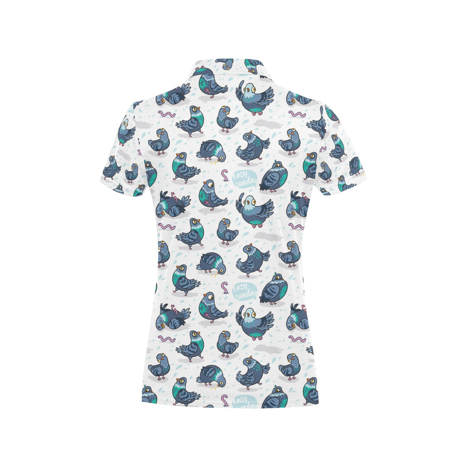 Pigeon Pattern Print Design 02 Women's All Over Print Polo Shirt