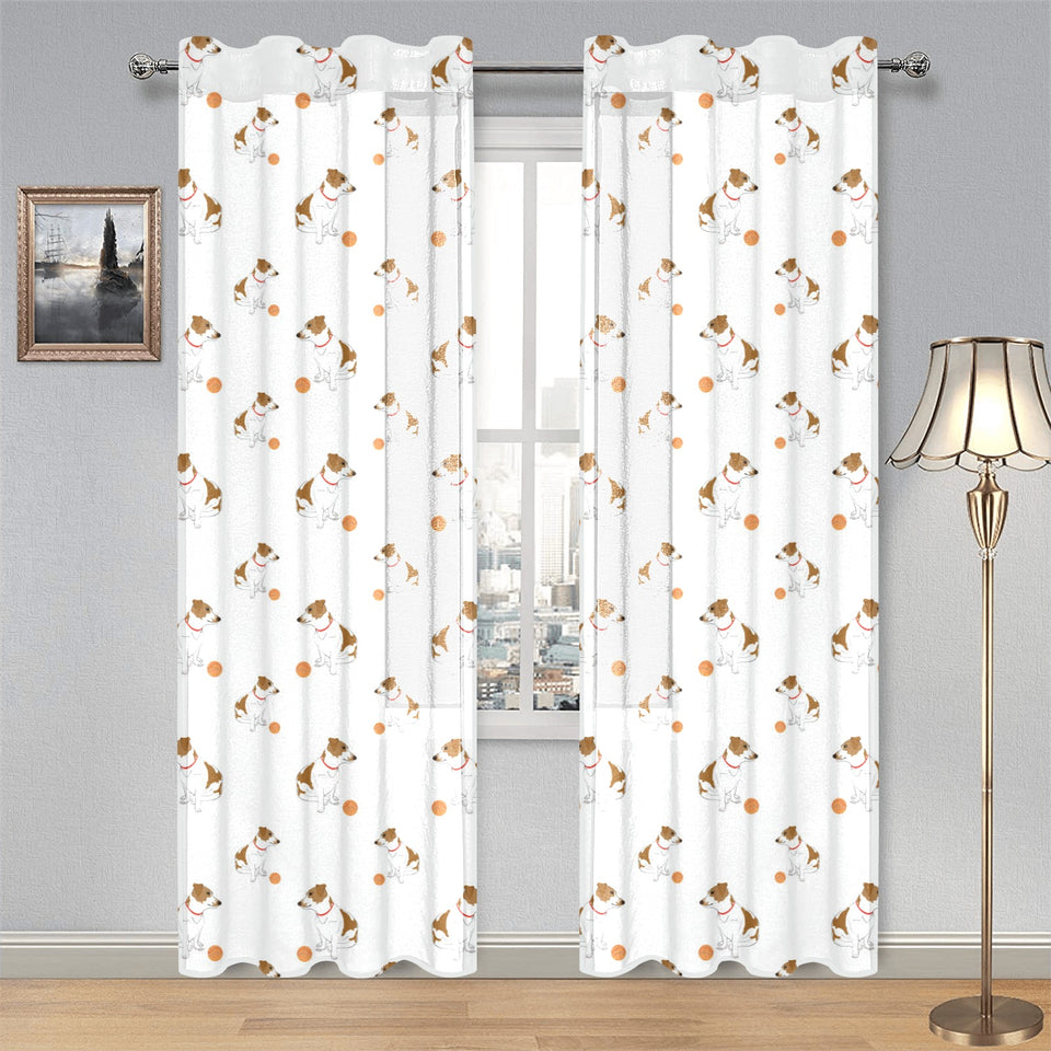 Jack Russel Pattern Print Design 05 Gauze Curtain